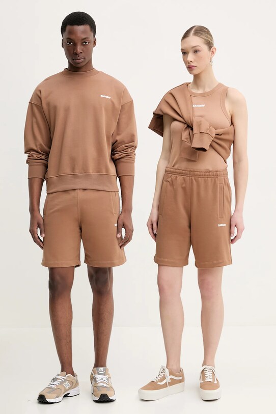 Barrow pantaloni scurti din bumbac bumbac maro S5BWUABE082