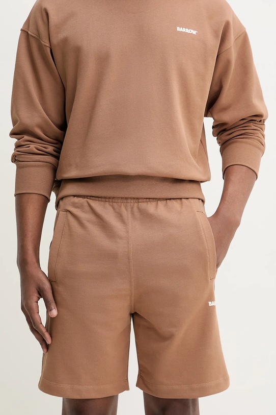 Barrow pantaloni scurti din bumbac S5BWUABE082 maro SS25