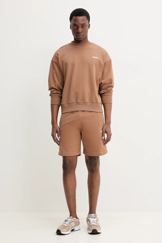 Barrow pantaloni scurti din bumbac maro S5BWUABE082