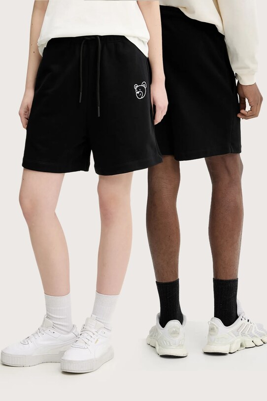 Inbetweeners pantaloni scurți din bumbac uni negru S5TWUABE027