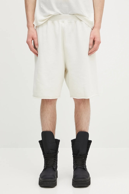 Βαμβακερό σορτσάκι Aries Premium Aged Temple Sweatshort ψηλή μπεζ AR3002303