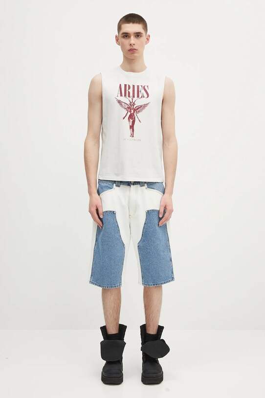 Aries denim shorts Patchwork Western Carpenter Shorts AR3030503.