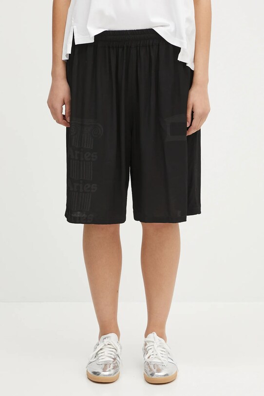 Kratke hlače Aries Ancient Column Luxe Shorts AR3080103 crna SS25