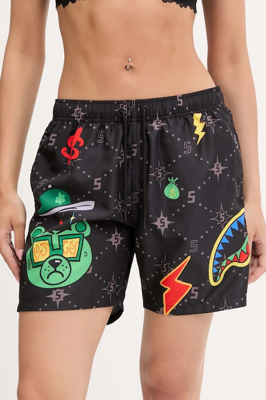 Sprayground pantaloni scurți de baie SP756BLK negru SS25