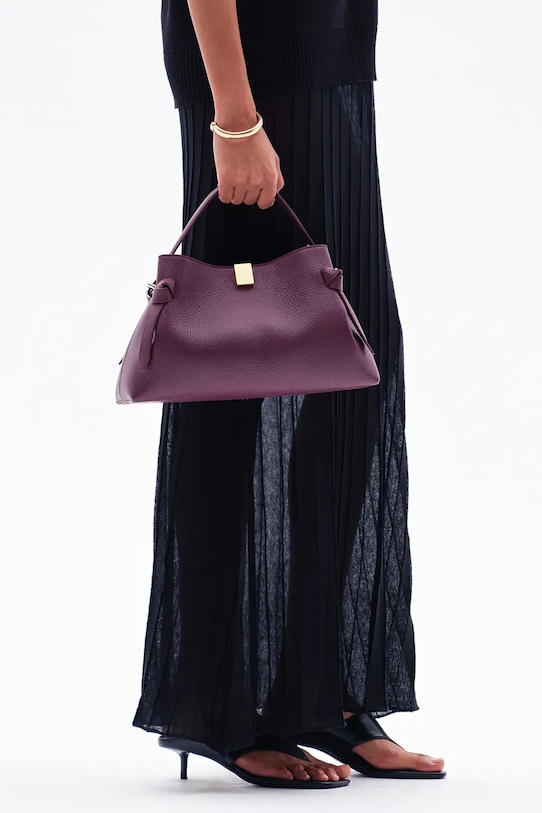 Yuzefi geantă de piele GYOZA YUZRS25.HB.GZ.L049 burgundia SS25