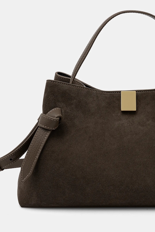 Yuzefi torebka zamszowa GYOZA brązowy YUZRS25.HB.GZ.S018