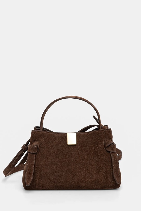 Yuzefi torebka zamszowa GYOZA MINI nie mieści A4 brązowy YUZRS25.HB.MGZ.S004