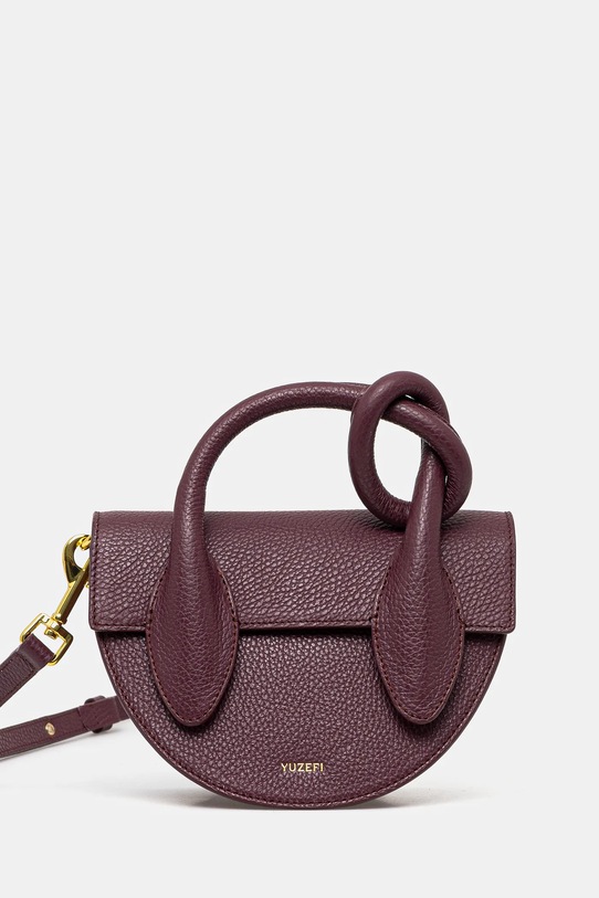 Кожаная сумочка Yuzefi PRETZEL кожа бордо YUZRS25.HB.PRZ.L049