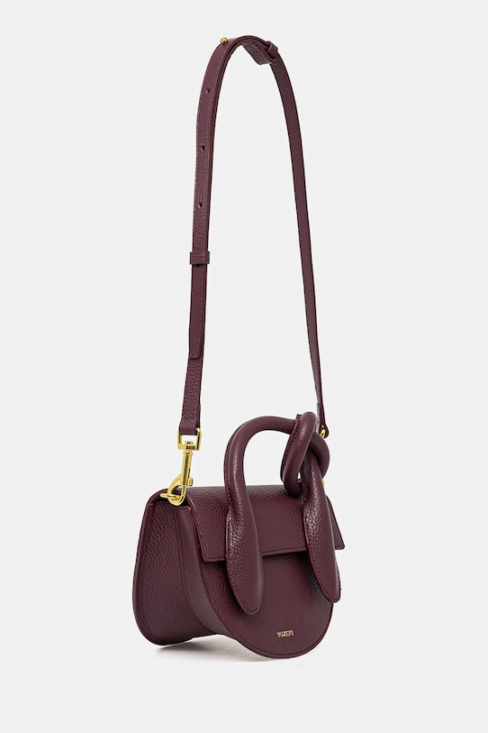 Кожаная сумочка Yuzefi PRETZEL YUZRS25.HB.PRZ.L049 бордо SS25