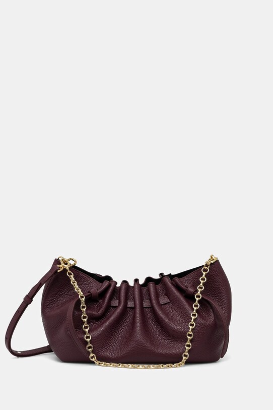 Kožená kabelka Yuzefi SCALLOP CLUTCH přírodní kůže burgundské YUZRS25.HB.SCC.L049