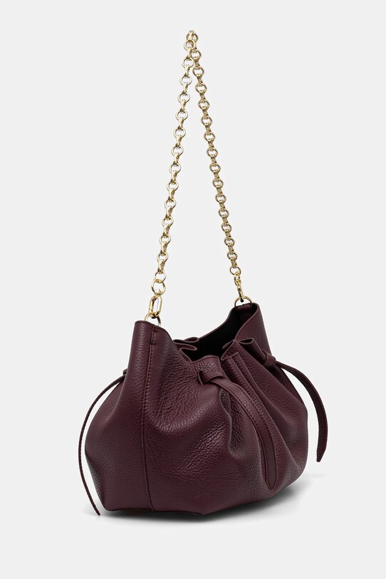 Kožená kabelka Yuzefi SCALLOP CLUTCH YUZRS25.HB.SCC.L049 burgundské SS25