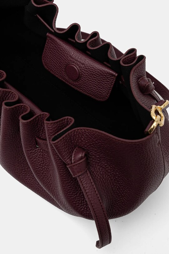 Kožená kabelka Yuzefi SCALLOP CLUTCH burgundské YUZRS25.HB.SCC.L049