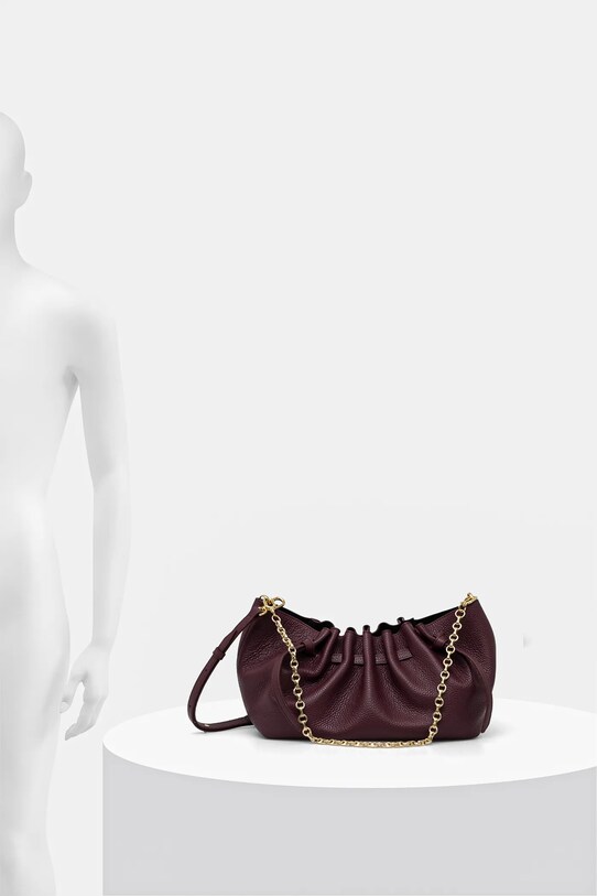 Yuzefi torebka skórzana SCALLOP CLUTCH YUZRS25.HB.SCC.L049 bordowy