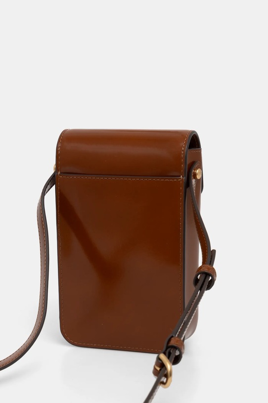 Accesorii Tory Burch poseta de piele Robinson 156747.223 maro