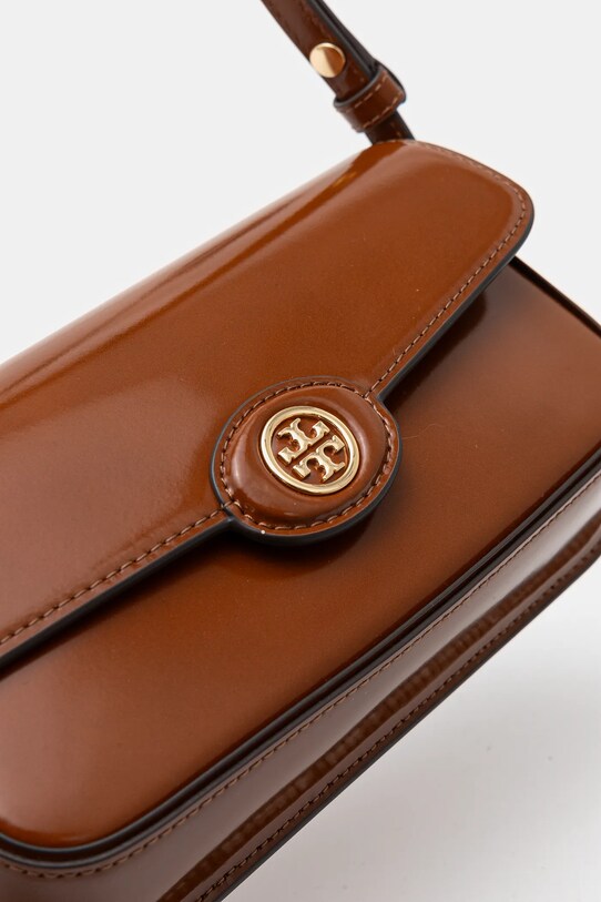 Kožna torba Tory Burch Robinson smeđa 161831.223