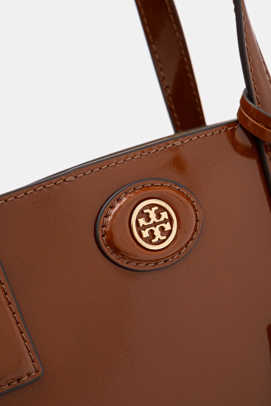 Tory Burch torebka skórzana Robinson brązowy 166201.223