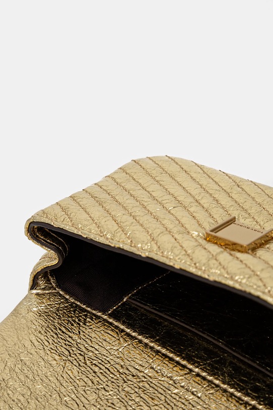 Kožna torba Tory Burch Kira zlatna 161916.700