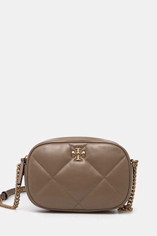 Шкіряна сумочка Tory Burch Kira лицьова шкіра коричневий 154715.250