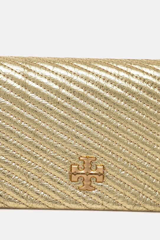 Кожена чанта Tory Burch Kira злато 162140.700
