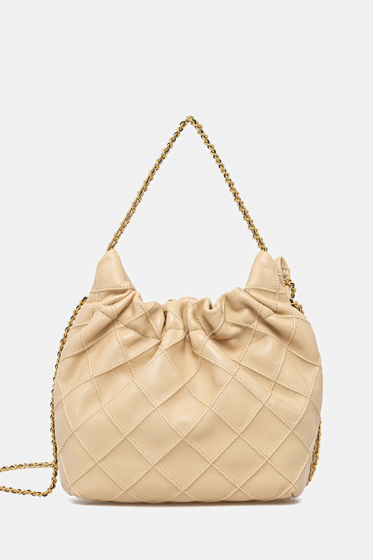 Tory Burch torebka skórzana Fleming skóra licowa beżowy 162451.700