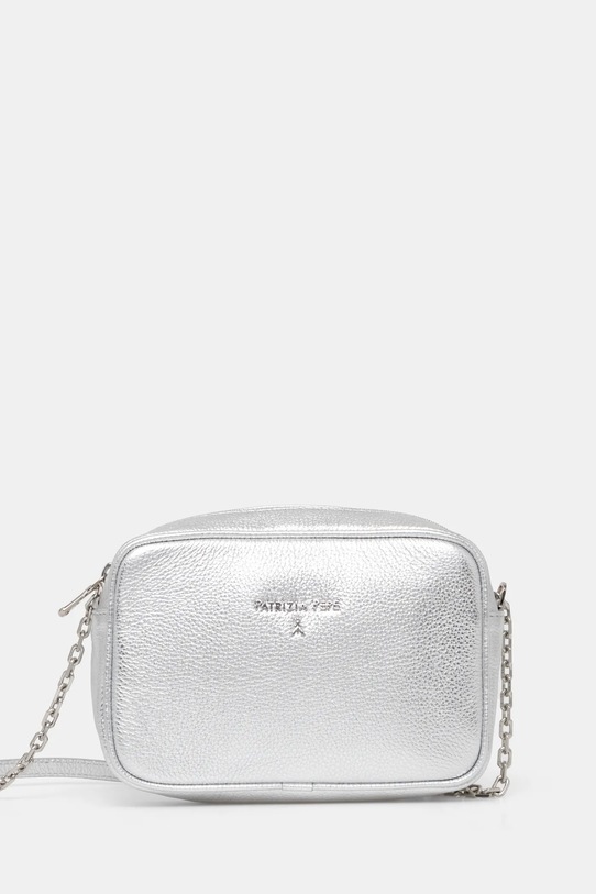 Кожаная сумочка Patrizia Pepe кожа серебрянный 8B0071.L138