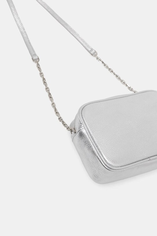 Accesorii Patrizia Pepe poseta de piele 8B0071.L138 argintiu