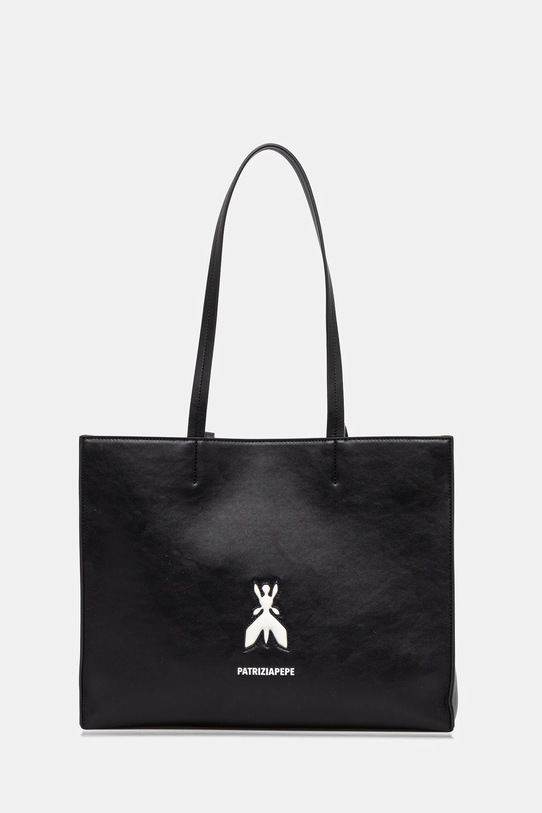 Kožená kabelka Patrizia Pepe přírodní kůže černá 8B0172.L145