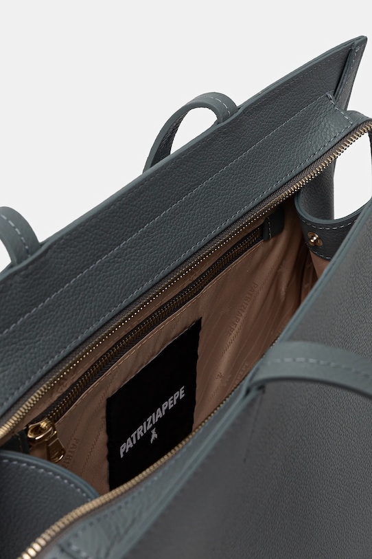 Kožená kabelka Patrizia Pepe zelená 8B0235.L001