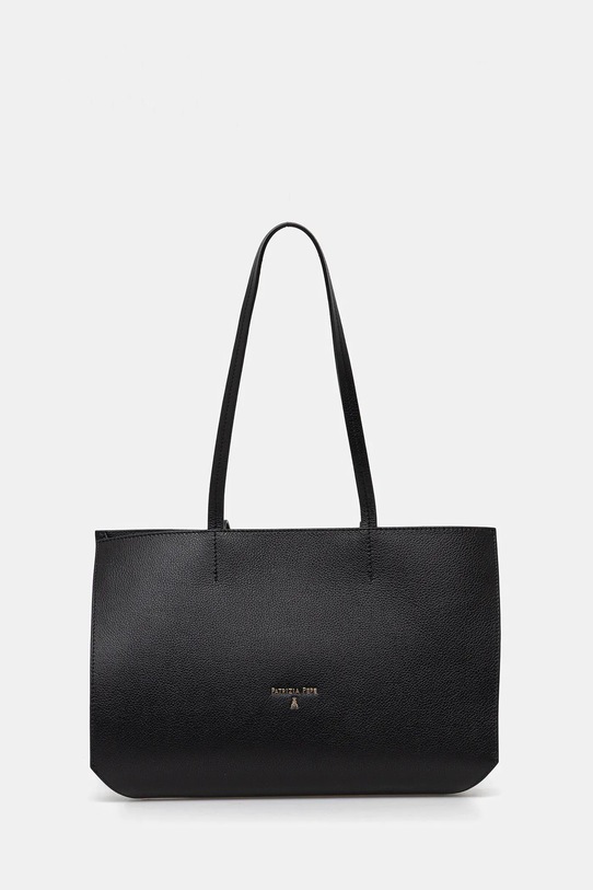 Kožená kabelka Patrizia Pepe usňová koža čierna 8B0236.L001