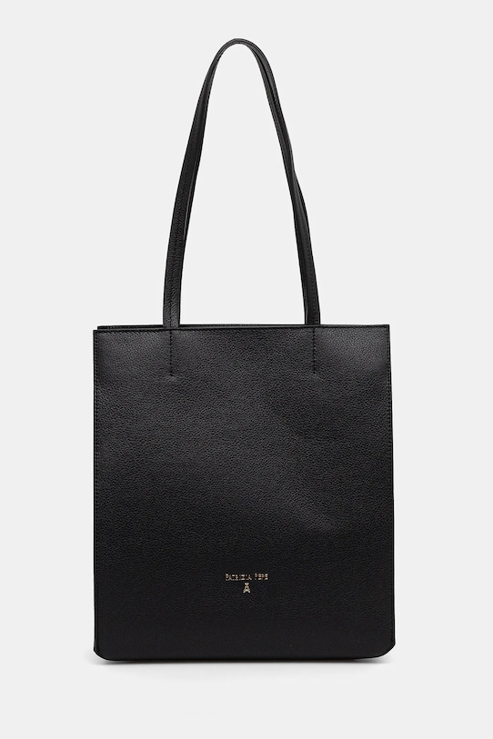 Шкіряна сумочка Patrizia Pepe лицьова шкіра чорний 8B0237.L001