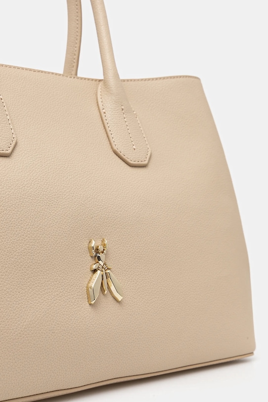 Kožená kabelka Patrizia Pepe béžová 8B0239.L001
