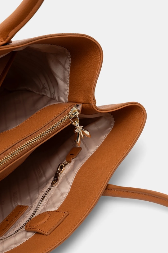 Kožená kabelka Patrizia Pepe 8B0239.L001 hnědá