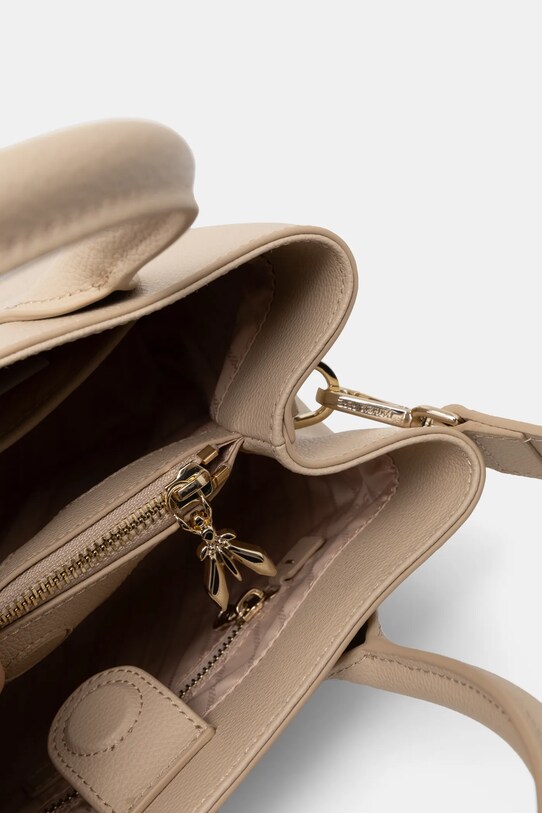 Kožená kabelka Patrizia Pepe 8B0240.L001 béžová