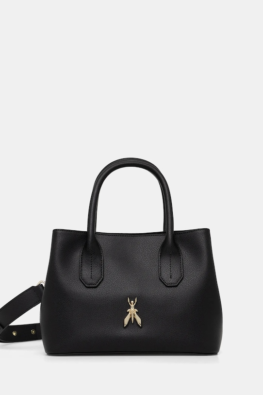 Kožená kabelka Patrizia Pepe usňová koža čierna 8B0240.L001