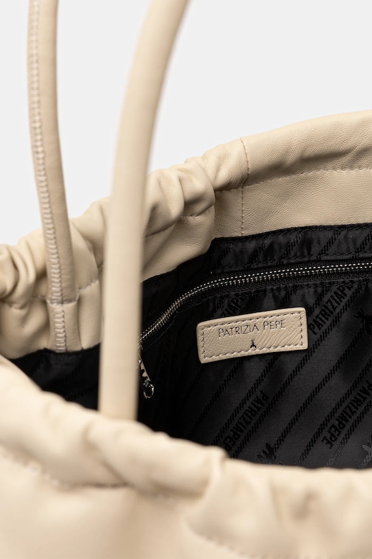 Kožna torba Patrizia Pepe bež 8B0250.L147