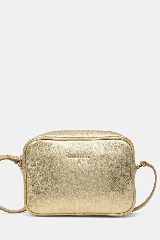 Шкіряна сумочка Patrizia Pepe лицьова шкіра золотий 8B8985.L138