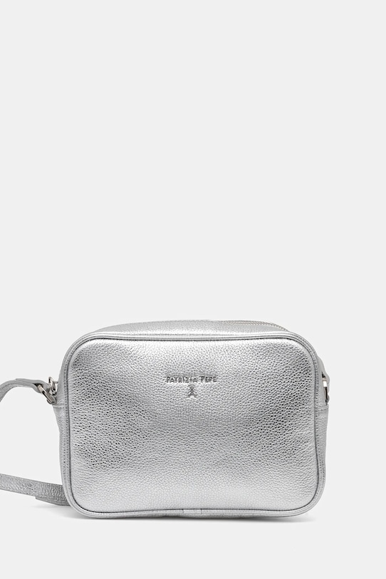 Kožená kabelka Patrizia Pepe přírodní kůže stříbrná 8B8985.L138