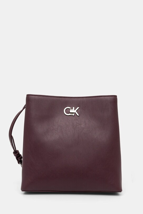 Kabelka Calvin Klein jednofarebný burgundské K60K612803