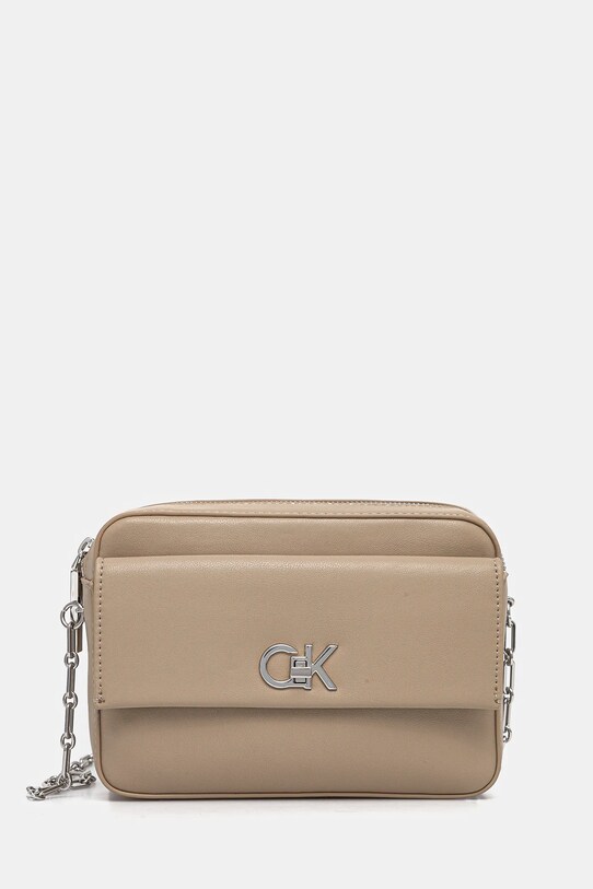 Kabelka Calvin Klein jednofarebný béžová K60K613089
