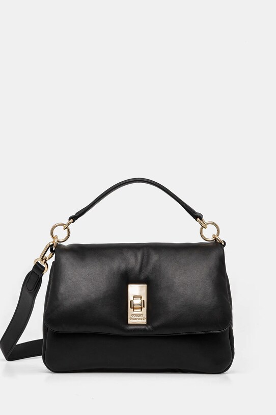 Tommy Hilfiger borsa a mano in pelle pelle fiore nero AW0AW16885