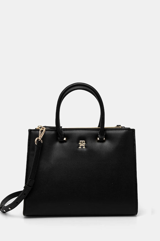 Kabelka Tommy Hilfiger jednofarebný čierna AW0AW16887
