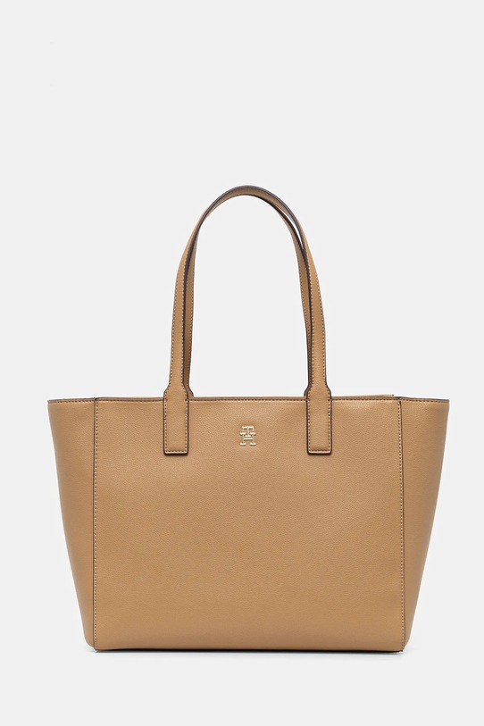 Kabelka Tommy Hilfiger hladký béžová AW0AW16905