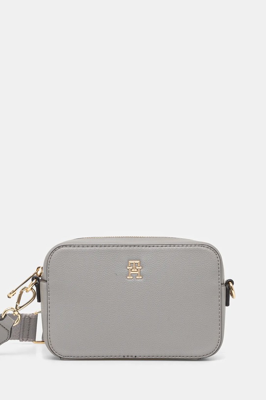 Torba Tommy Hilfiger imitacija zrnate kože siva AW0AW16906