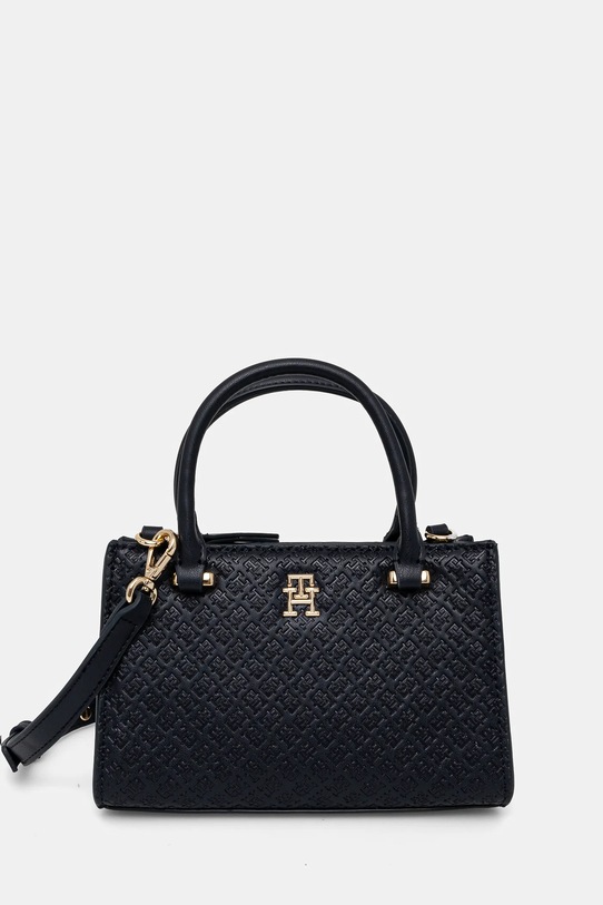 Torba Tommy Hilfiger imitacija zrnate kože mornarsko plava AW0AW16932