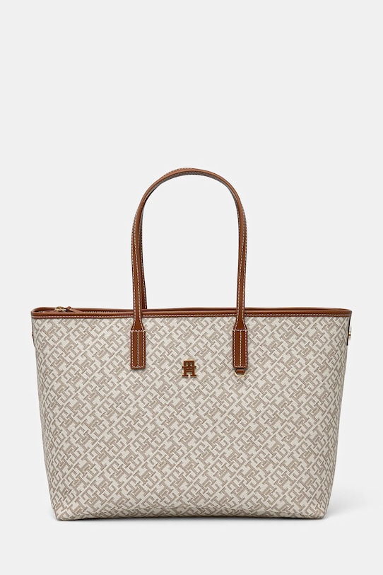 Τσάντα Tommy Hilfiger απομίμηση λείου δέρματος μπεζ AW0AW17379