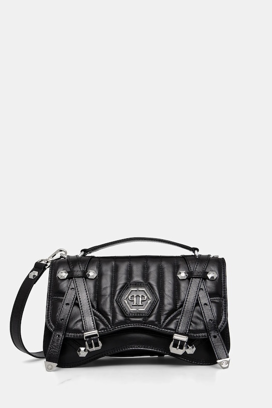 Philipp Plein torebka skórzana skóra licowa czarny SAEA.WBA2067.PLE010N