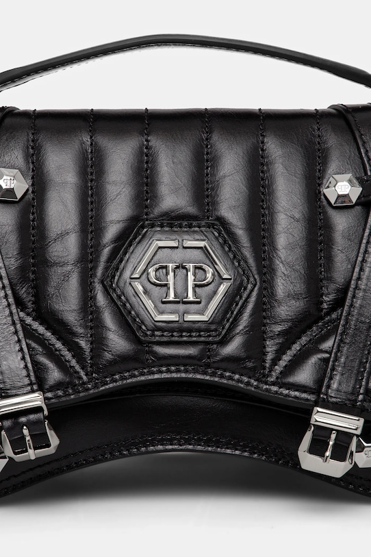 Philipp Plein torebka skórzana czarny SAEA.WBA2067.PLE010N