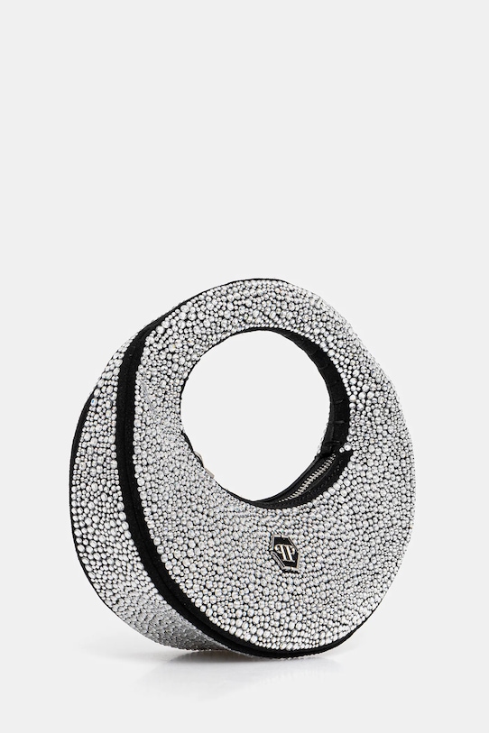 Philipp Plein poșetă de piele PAEA.WBA2096.PLE009N argintiu SS25