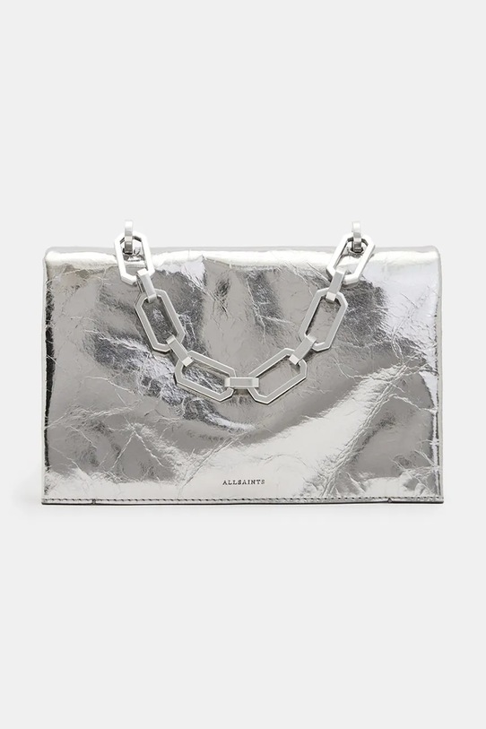 Kožené psaníčko AllSaints YUA přírodní kůže stříbrná W016XZ