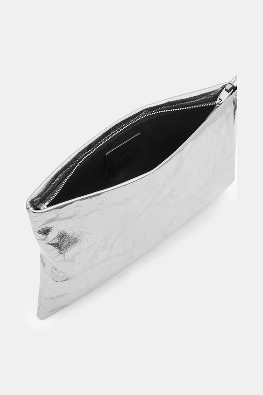 Kožená kabelka AllSaints BETTINA stříbrná W019XZ